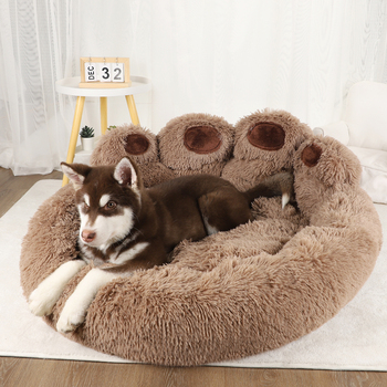 Fluffy Dog Bed Large Pet Products Dogs Beds Small Sofa Baskets Pets Kennel Mat Puppy Cats Supplies Basket Blanket Accessories 1